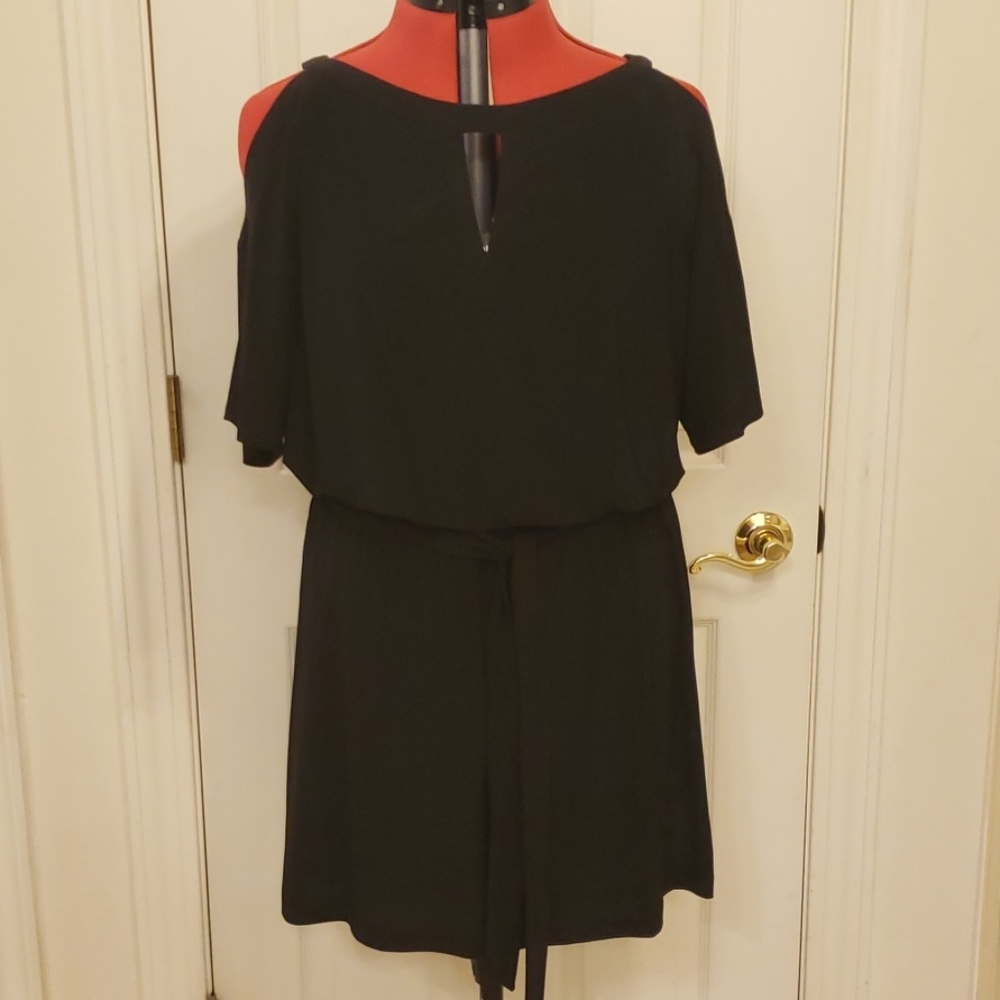 Romper with Peak-A-Boo/Cold shoulder sleeves